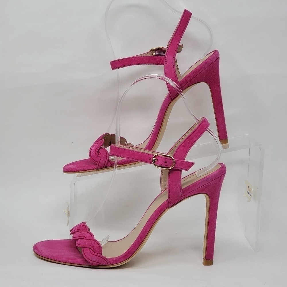 Stuart Weitzman Womens Dancer Twistie 100 Suede Pink Stiletto Heels Size 7.5 New - Picture 3 of 10